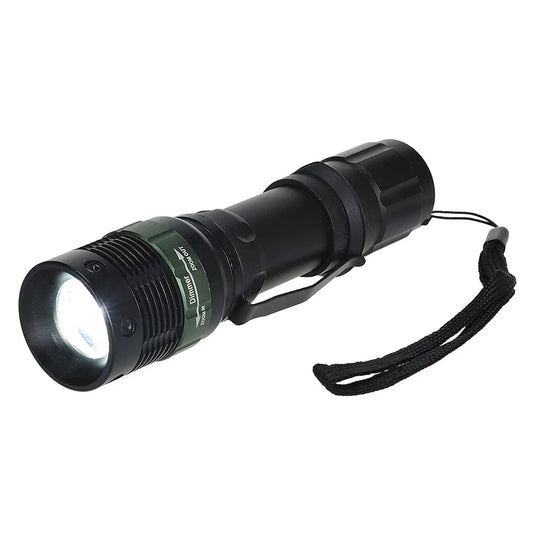 Torche Tactique LED PA54 - éclairage professionnel 180 lumens avec zoom télescopique