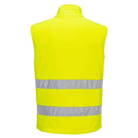 PW231 - Gilet sans Manches Polaire Haute-Visibilité PW2, Jaune/Noir, vue de dos