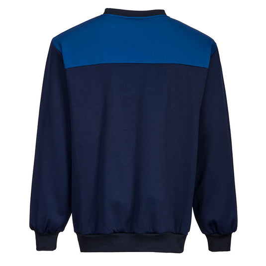 PW273 - Sweat-shirt ras du cou PW2, Marine/Royal, vue de dos