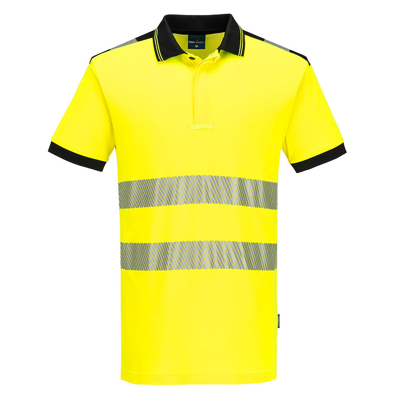 Chargez l'image dans la visionneuse de la galerie, PW317 - Polo Haute Visibilité PW3 Cotton Comfort Manches Courtes, Jaune/Noir # Couleur_Jaune/Noir
