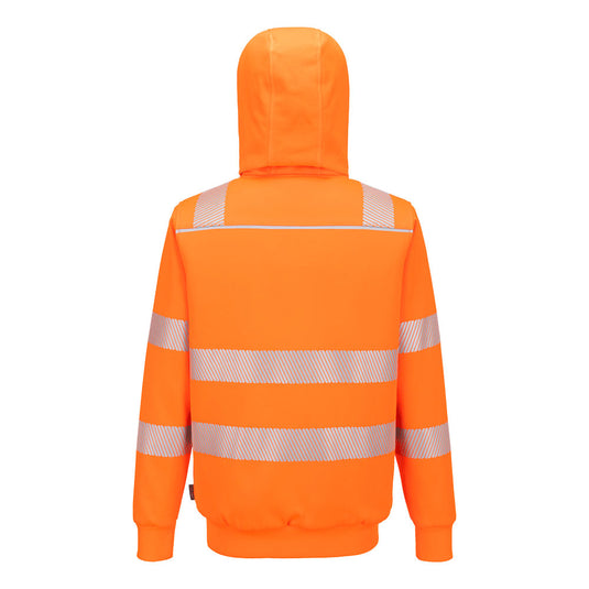 PW321 - Sweat à capuche d'hiver sherpa HV PW3, Orange, vue de dos