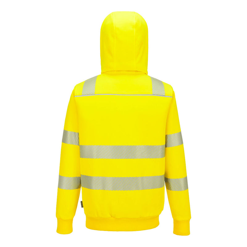 Chargez l'image dans la visionneuse de la galerie, PW321 - Sweat à capuche d'hiver sherpa HV PW3, Jaune, vue de dos # Couleur_Jaune
