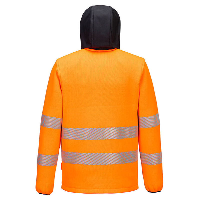 Chargez l'image dans la visionneuse de la galerie, PW335 - Polaire technique Hi-Vis PW3, Orange/Noir, vue de dos # Couleur_Orange/Noir
