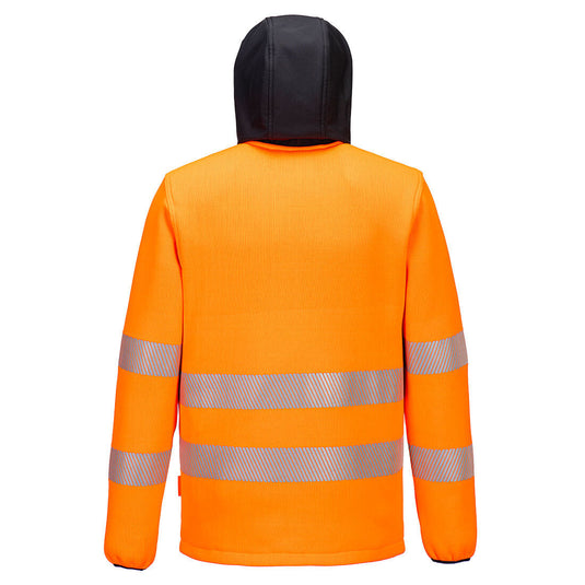 PW335 - Polaire technique Hi-Vis PW3, Orange/Noir, vue de dos