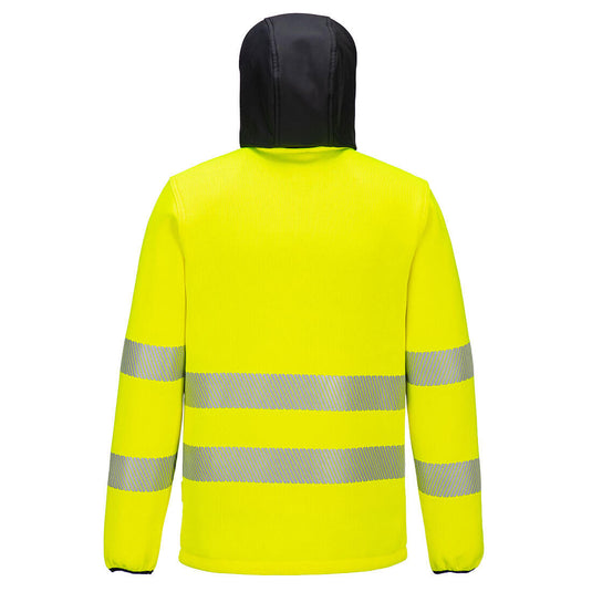 PW335 - Polaire technique Hi-Vis PW3, Jaune/Noir, vue de dos