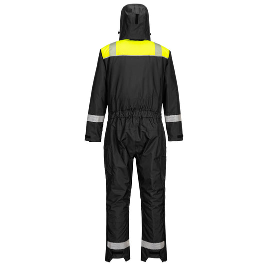 PW353 - Combinaison d'hiver PW3, Noir/jaune, vue de dos 