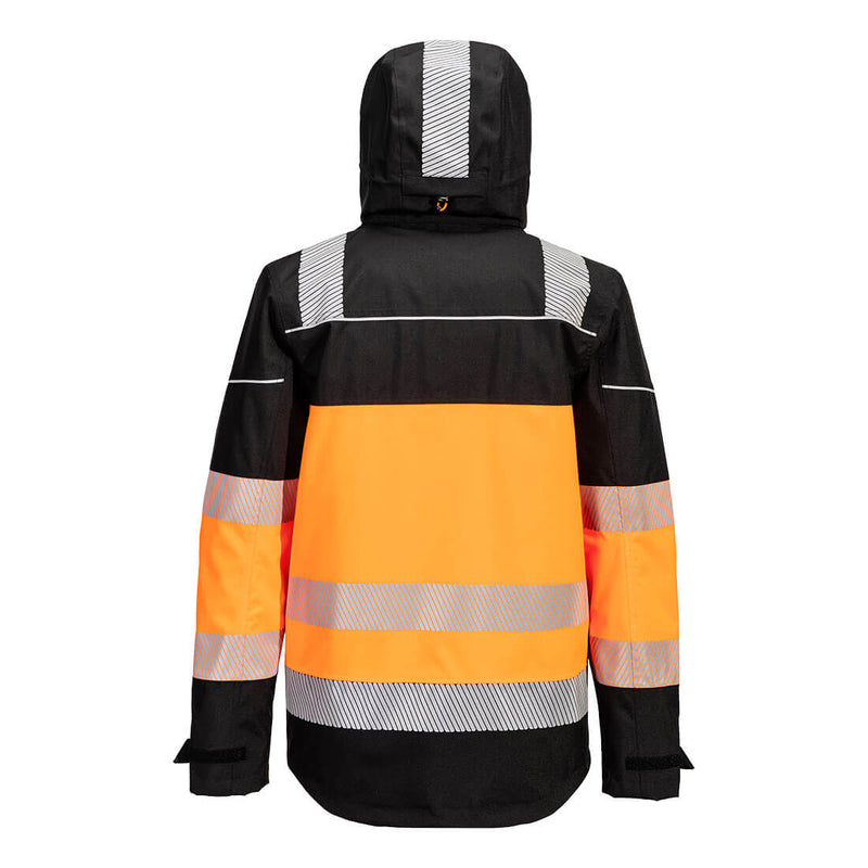 Chargez l'image dans la visionneuse de la galerie, PW368 - Veste de pluie Extreme PW3 HV classe 1, Orange/Noir, vue de dos # Couleur_Orange/Noir
