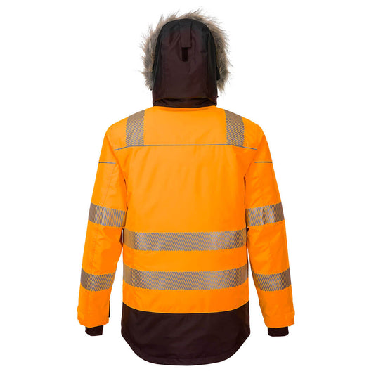 PW369 - Parka d'hiver haute visibilité PW3, Orange/Noir, vue de dos