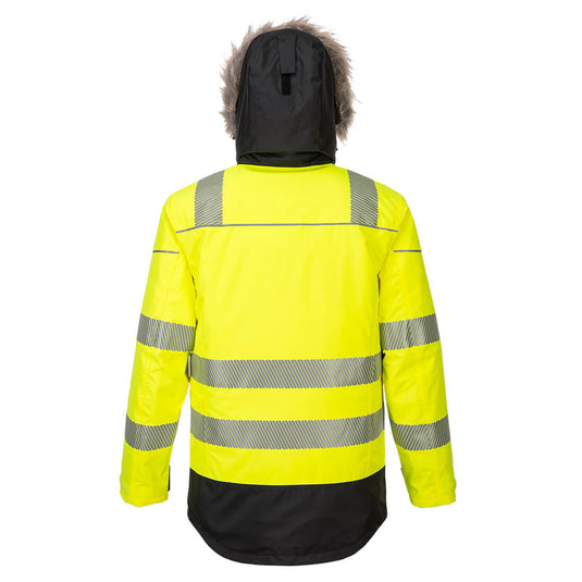 PW369 - Parka d'hiver haute visibilité PW3, Jaune/Noir, vue de dos