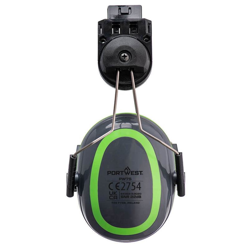 Chargez l'image dans la visionneuse de la galerie, PW75 - Casque anti-bruit HV Extreme, Gris /Vert, vue de dos # Couleur_Gris /Vert
