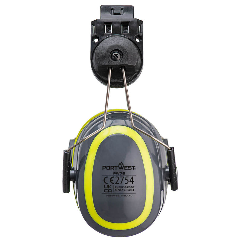 Chargez l'image dans la visionneuse de la galerie, PW76 - Coquilles anti-bruit HV Extreme clipsable, Gris/Jaune, vue de dos # Couleur_Gris/Jaune
