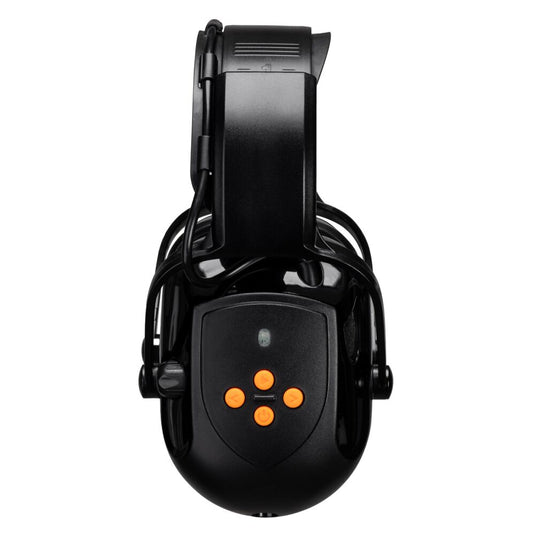 PW77 - Casque anti-bruit électronique Bluetooth 29bB, Noir, vue de dos 