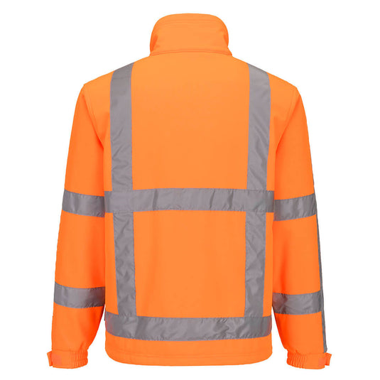 R462 - Veste Softshell HV RWS (3 couches), Orange, vue de dos 