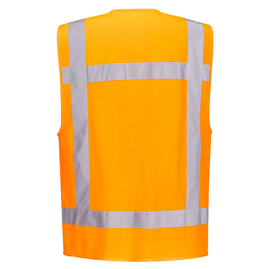 R476 - Gilet Multipoches haute-visibilité RWS, Orange, vue de dos 