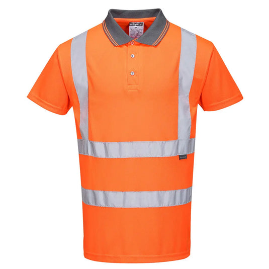Polo haute visibilité RT22 orange RIS - protection ferroviaire classe 2
