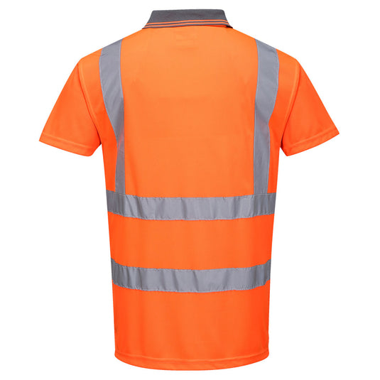 RT22 - Polo Haute visibilité RIS, Orange, vue de dos 