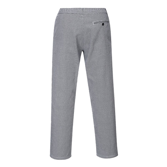 S068 - Pantalon Cuisine Harrow, Pied de poule, vue de dos 