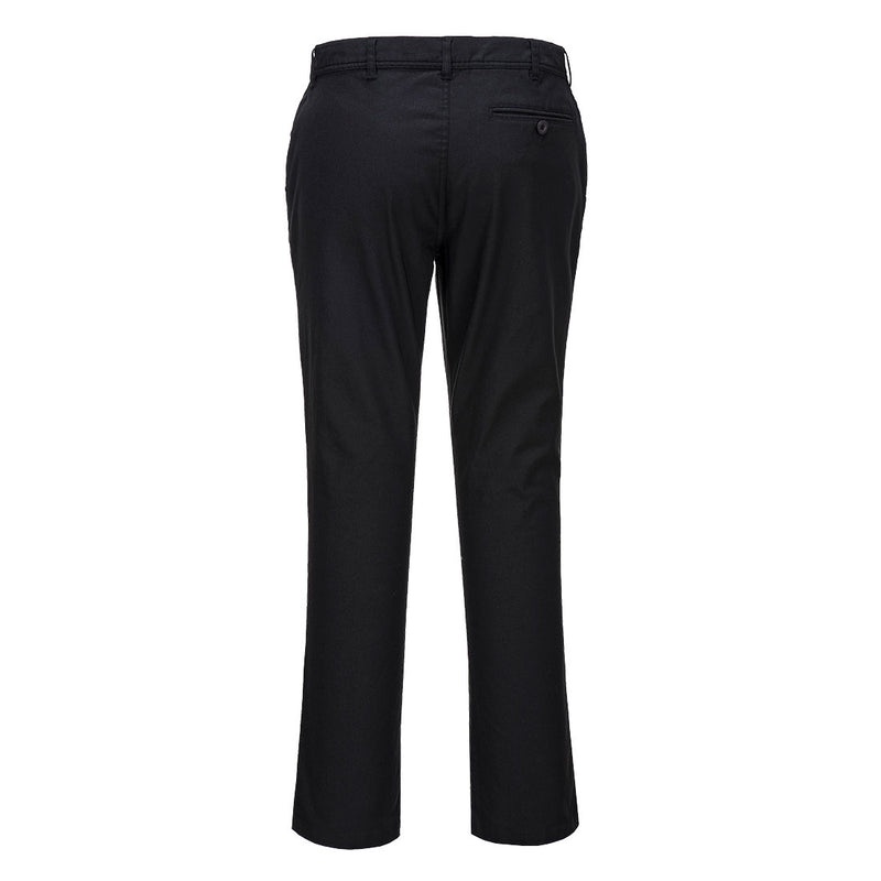 Chargez l'image dans la visionneuse de la galerie, S232 - Pantalon Chino Slim Stretch extensible, Noir, vue de dos # Couleur_Noir

