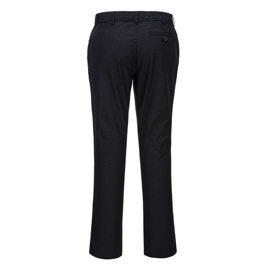 S232 - Pantalon Chino Slim Stretch extensible, Noir, vue de dos 