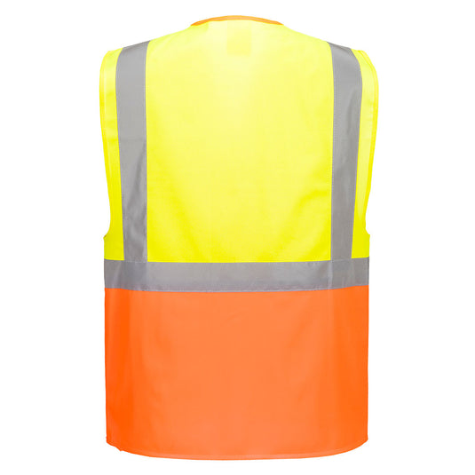 S376 - Gilet Executive Prague, Jaune/Orange, vue de dos 