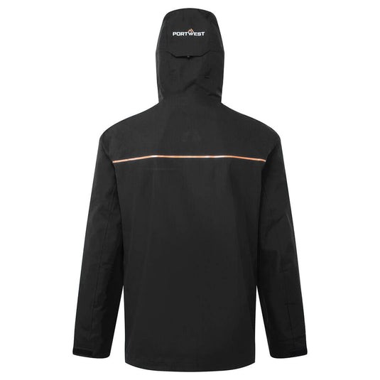 S385 - Veste de pluie imper-respirante, Noir, vue de dos 