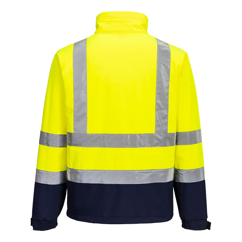 Chargez l'image dans la visionneuse de la galerie, S425 - Softshell Bicolore (3 couches), Jaune/Marine, vue de dos # Couleur_Jaune/Marine
