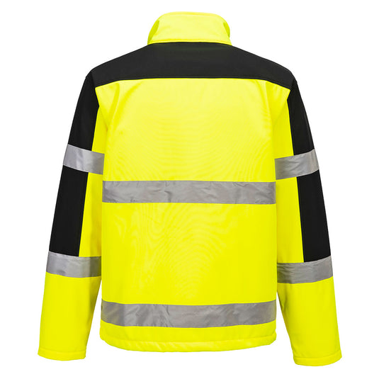 S429 - Softshell HV Bicolore (3 couches), Jaune, vue de dos 