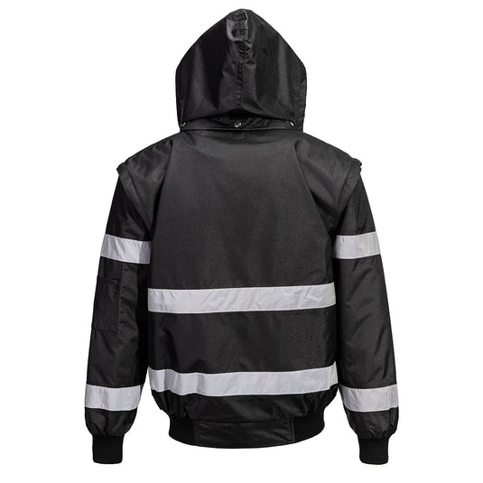 S435 - Blouson Bomber Iona 4-en-1, Noir, vue de dos
