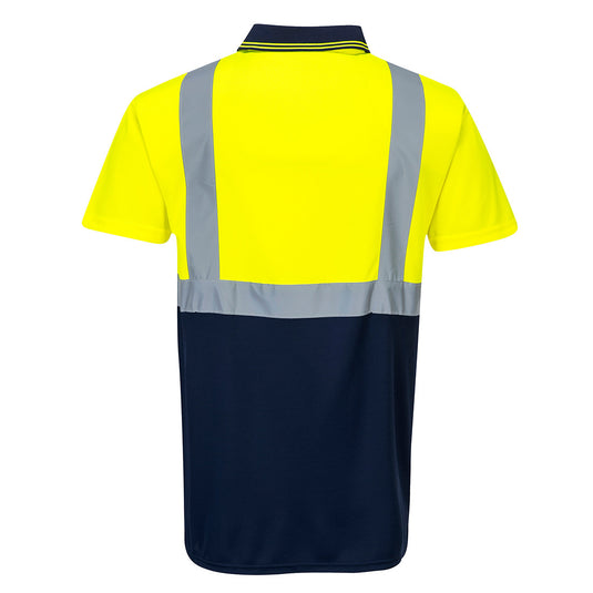 S479 - Polo Bicolore, Jaune/Marine, vue de dos