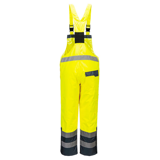 S489 - Cotte bicolore matelassée, Jaune, vue de dos