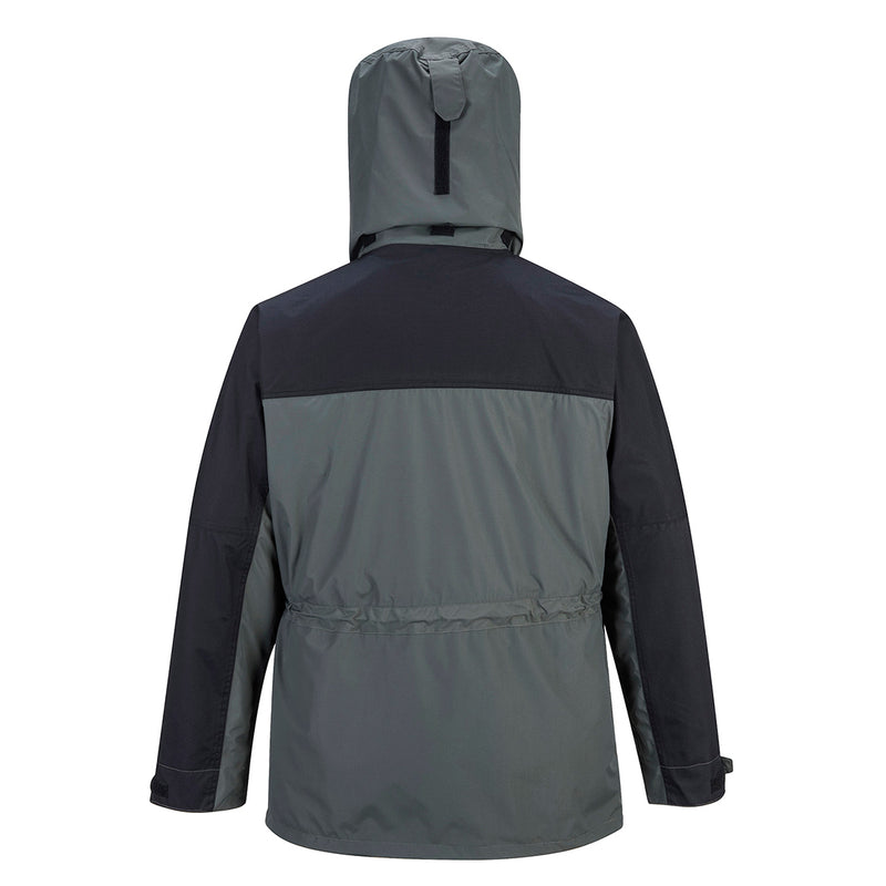 Chargez l'image dans la visionneuse de la galerie, S532 - Parka respirante Orkney 3 en 1, Gris, vue de dos # Couleur_Gris
