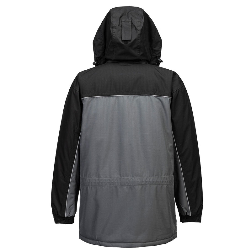 Chargez l'image dans la visionneuse de la galerie, S562 - Parka RS Bicolore, Noir/Gris, vue de dos # Couleur_Noir/Gris
