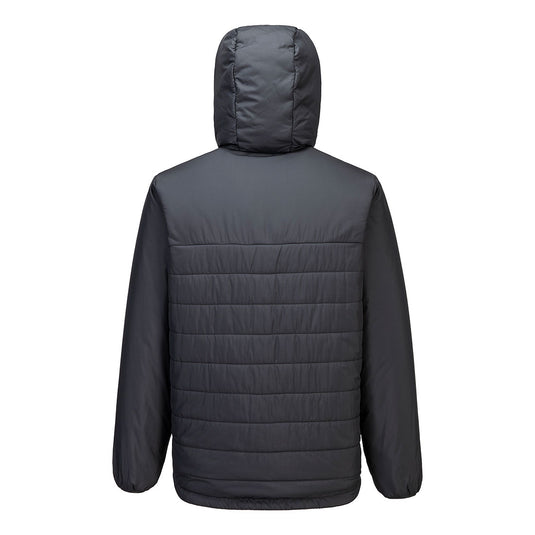 S608 - Veste matelassée isolante à capuche Professional, Gris Métal, vue de dos