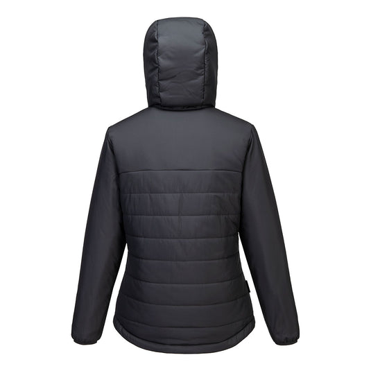 S613 - Veste matelassée isolante à capuche femme Professional, Gris Métal, vue de dos