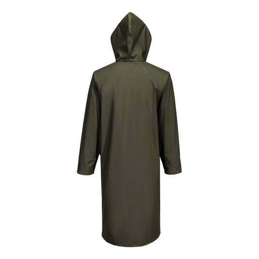 S658 - Manteau long Flexatex, Nuits de forêt, vue de dos