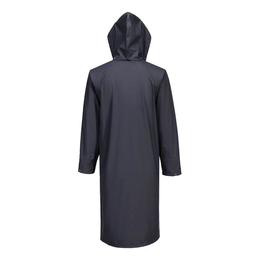 S658 - Manteau long Flexatex, Marine, vue de dos