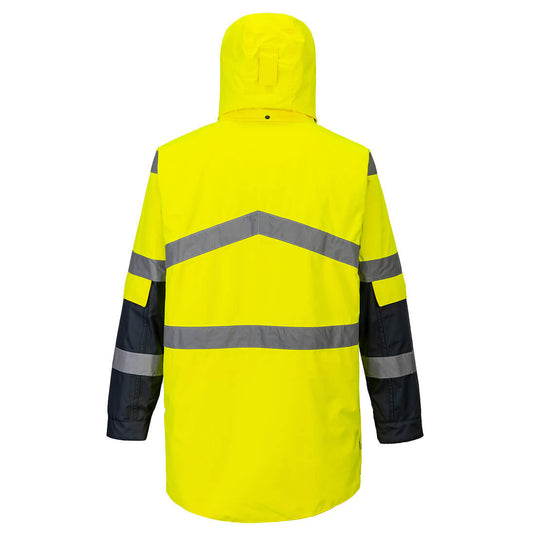 S760 - Parka Bicolore Respirant Hi-Vis, Jaune/Marine, vue de dos 