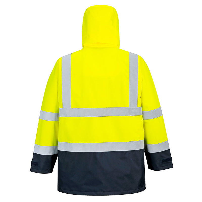 Chargez l'image dans la visionneuse de la galerie, S768 - Parka Bicolore Executive 5-en-1, Jaune/Marine, vue de dos # Couleur_Jaune/Marine
