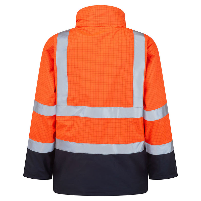 Chargez l'image dans la visionneuse de la galerie, S779 - Parka HV Bizflame Rain Multi-risques, Orange/Marine, vue de dos # Couleur_Orange/Marine
