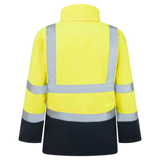 S779 - Parka HV Bizflame Rain Multi-risques, Jaune/Marine, vue de dos