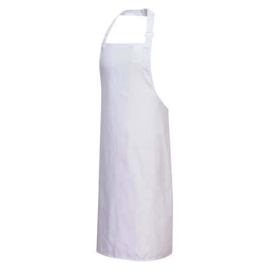 S841 - Tablier à bavette Polycoton, Blanc