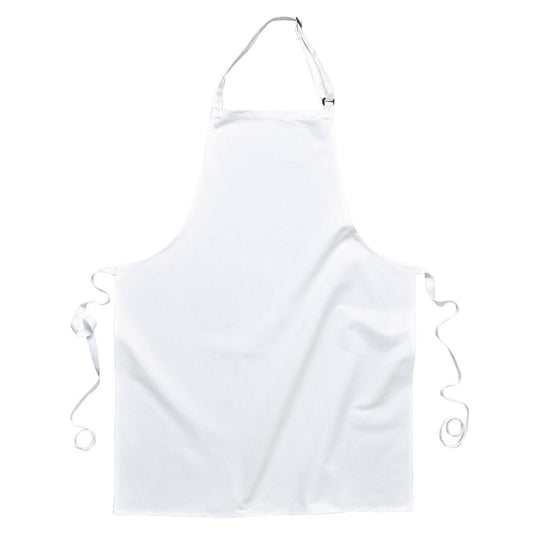 S841 - Tablier à bavette Polycoton, Blanc, vue de dos