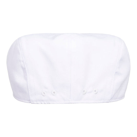 S906 - Casquette plate de chef, Blanc, vue de dos