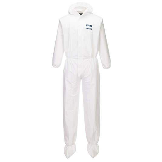 ST41 - BizTex combinaison microporeuse avec protège chaussure type 5/6, Blanc 