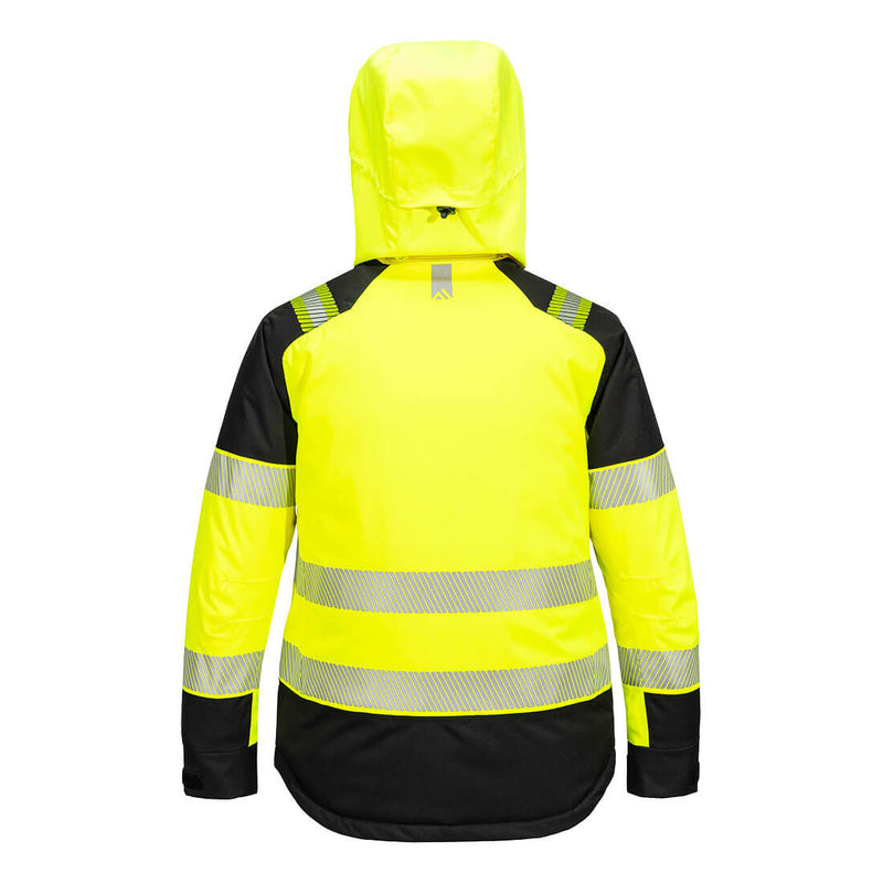 Chargez l'image dans la visionneuse de la galerie, T162-Parka HV Femmes PW3, Jaune/Noir, vue de dos # Couleur_Jaune/Noir
