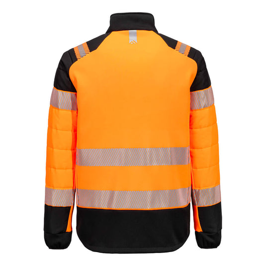 T170-Veste hybride baffle HV PW3, Orange/Noir, vue de dos