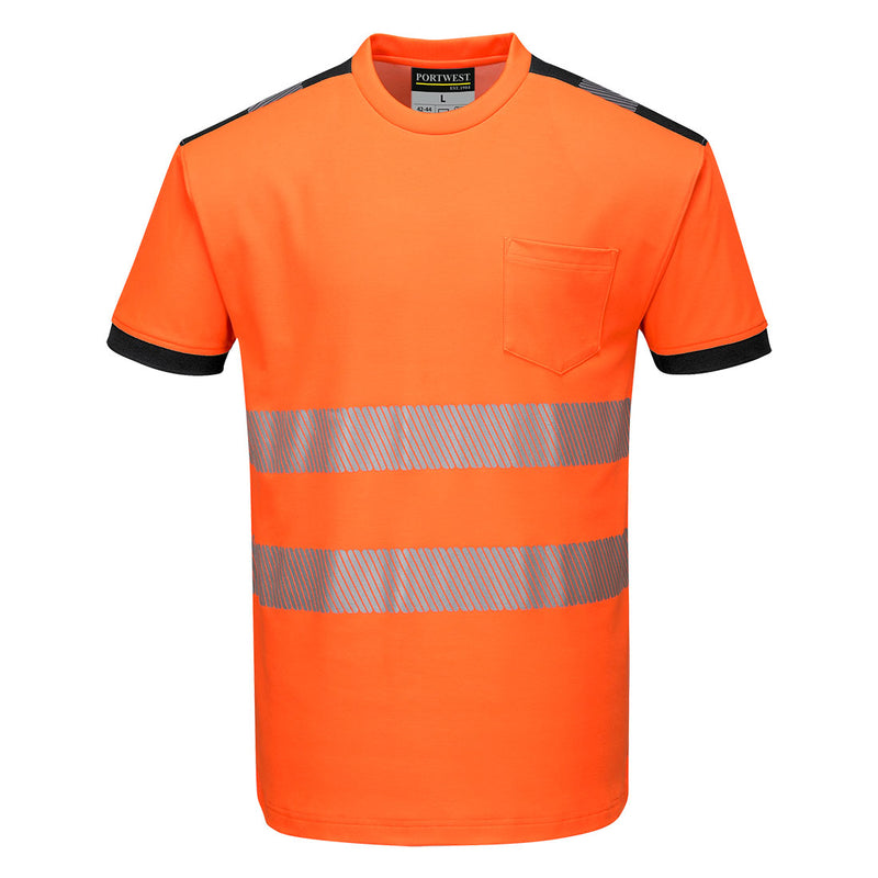 Chargez l'image dans la visionneuse de la galerie, T181 - T-Shirt HV PW3, Orange/Noir # Couleur_Orange/Noir
