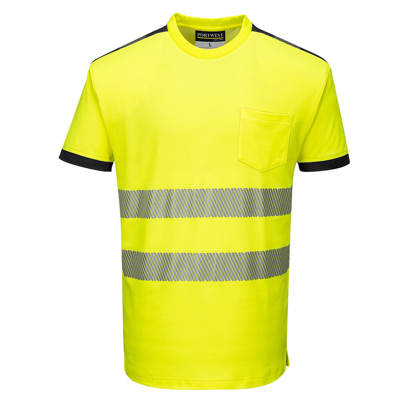 Chargez l'image dans la visionneuse de la galerie, T181 - T-Shirt HV PW3, Jaune/Noir # Couleur_Jaune/Noir
