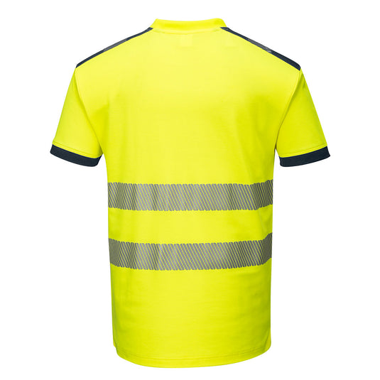 T181 - T-Shirt HV PW3, Jaune/Marine, vue de dos