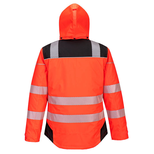T400-Parka HV PW3, Rouge/noir, vue de dos